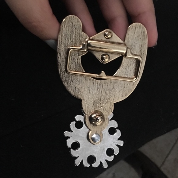 Beautiful western floral spin spur buckle